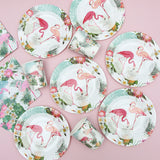 Hawaii Tableware Party Luau Pink Flamingo Party Decor Paper Plate Cup Napkin Birthday Party Summer Hawaii Hawaiian Party Supplie