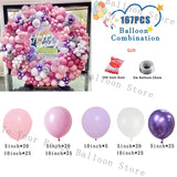 Taooba Color Palette Pink Balloon Garland Kit White Chrome Gold Balloon Arch Baby Shower Birthday Bridal Shower Wedding Party Decoration Latex Globos