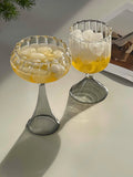 Taooba-Creative Ins Summer Wine Glass Colored Glass Fruit Juice Ice Cream Cup Retro Cute Water Cup Cold Drink Shop Drinking Utensils