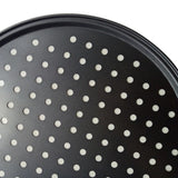 Taooba-Carbon Steel Perforated Pizza Pan Non Stick Ro UndOven Tray With Holes Cooking Plate Dishes Holder Baking Tool