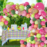 Tropical Confetti Balloon Arch Garland Kit Hawaiian Luau Aloha Flamingo Party Decorations Baby Shower Summer Beach Supplies