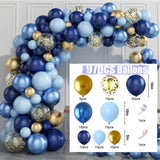 Taooba Color Palette Blue Silver Macaron Balloon Garland Arch Kit Wedding Birthday Party Decoration Confetti Latex Balloons For Girls Baby Shower