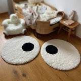 Taooba-Round Eyeballs Tufted Carpets For Living Room Plush Bedroom Carpet Soft Kids Carpet Hair Baby Rugs Furry Floor Mat