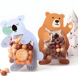 10pcs Cartoon Animal Gift Bags Clear Plastic Bags for Birthday Party Baby Shower Kids Treats Candy Sweet Chocolate Packaging Bag