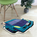 Taooba-Enthusiast Racing Car Shaped Tufting Rug Soft Tufted  An-slip Floormat Sofa Feet Mat Carort Entrance Doormats Absorbent BathMat