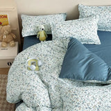 Ins Style Floral Duvet Cover Set Flat Sheet Pillowcases No Filling Twin Single Queen Size Boys Girls Bedding Linen