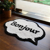 Taooba-French Letters Tufted Carpet Mat Soft Fluffy Thick Tuftting Room Entry DoorMat Anti-slip Rug Entrance Floor Mat