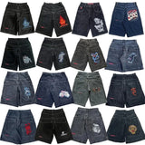 Taooba-JNCO baggy Denim Shorts Harajuku Y2K jeans Hip Hop vintage pattern Summer New Men Women Gothic Men Basketball Shorts Streetwear