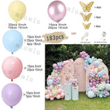 Taooba Color Palette Macaron Rainbow Balloon Garland Arch Kit Girls Pastel Wedding Happy Birthday Party Pink Balloons Baby Shower Decoration Kid Gift