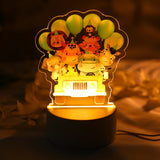 Personalized Children Animal LED USB Night Light Custom Name Acrylic Lamp For Baby Kids Bedroom Home Decoration Birthday Gift