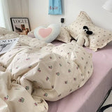 Taooba Ins Nordic Duvet Cover Set 2024 Summer New Twin Queen Size Kids Adult Flat Sheet Pillowcase No Filler Fashion Bed Linens