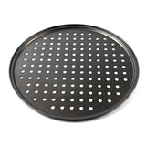 Taooba-Carbon Steel Perforated Pizza Pan Non Stick Ro UndOven Tray With Holes Cooking Plate Dishes Holder Baking Tool