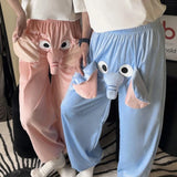 Taooba-Women Lounge Plush Pajama Pant Flannel Funny Elephant Novelty Shorts Humorous Underwear Prank Gift Couple Pants Sleepwear