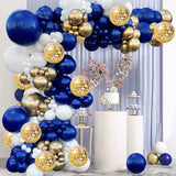 Taooba Color Palette Blue Silver Macaron Balloon Garland Arch Kit Wedding Birthday Party Decoration Confetti Latex Balloons For Girls Baby Shower