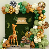 Jungle Safari Birthday Party Animal Balloon Garland Arch Kit Deer Pattern Kid Boy Baby Shower Decoration Latex Balloons Supplies