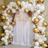 White and Gold Balloons Garland Arch Kit Retro Beige White Balloons Wedding Decor Birthday Baby Shower Party Backdrop Globos