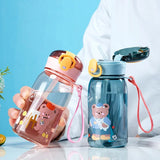 1pc 400ml Kids Water Sippy Cup With Straw Cartoon Leakproof Water Bottles Outdoor Portable Drink Bottle Children's Lovely Cup