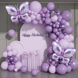 Taooba Color Palette 126pcs Purple 3D Butterfly Balloons Arch Garland Kit for Baby Shower Decorations for Girl Wedding Valentines Party Decorations