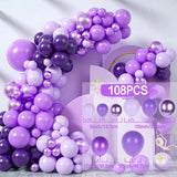 Purple Gold Balloon Garland Arch Kit Birthday Party Decor Girl Baby Shower Latex Ballon Chain Wedding Party Decorations