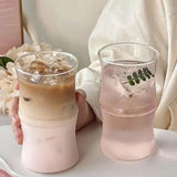 Taooba-Ins Style Coffee Cup High Temperature Glass Bamboo Knot Mug Cute Cold Drink Milk Latte Cup Microwaveable Clear Glass Drinkware