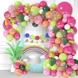 Tropical Confetti Balloon Arch Garland Kit Hawaiian Luau Aloha Flamingo Party Decorations Baby Shower Summer Beach Supplies