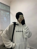 Taooba Male Clothes Print Black Hooded Hoodies Sweatshirt For Men Aesthetic Letter Emo Designer Winter Cotton Elegant Hot Low Price S