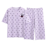 Taooba-Summer New Cartoon Nightwear Girls PJ Young Women Pajama Sets Pyjamas Femme Sleepwear Female Loungewear Pijama Mujer Homewear