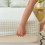 Washed Cotton Fitted Sheet Non Slip Fitted Sheet Elastic Band Around Mattress Cover Bed Cover And Pillowcase