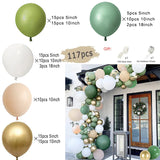 Taooba Color Palette Retro Green Balloon Garland Arch Kit Wedding Birthday Balloons Decoration Party White Balloons For Baby Shower Decor Supplies