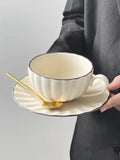 Taooba--Retro Coffee Cup And Plate Set Ceramic Mug High-end Exquisite Latte Cup High-end Afternoon Tea Set