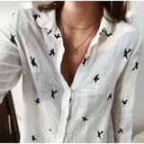 Taooba Fashion Women's Print Shirt Women's Long Sleeve Top Cotton Office 2024 Spring Summer Casual Loose Top Large 5XL