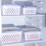 Taooba-Multifunctional Sealed Refrigerator Preservation Storage Box Fridge Organizer Fresh Vegetable Fruit Boxes Drain Basket Container