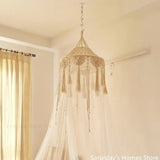 Taooba-Handmade Macrame Lampshade  Tapestry  Bed Curtain Bohemia Tapestry Wall Hanging Tassel Pendant Artistic  Boho Decor