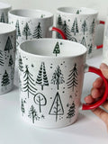 Taooba-New Christmas Mug, Large Capacity Water Cup Handle, Ceramic Cup, Holiday Gift Cute and Fun Unique Kitchenware