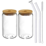 Taooba Bubble Glass Cup With Lid and Straw