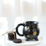 Taooba-1pc Son Moon Stars Coffee Mug 350ml/11.8oz Divination Brew Shaped Ceramic Coffee Cup Christmas Holiday Gifts Family Unique Gifts