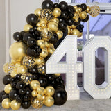 Black Gold Balloon Garland Arch Kit Confetti Latex Baloon Graduation Decorations 30th 40th Birthday Balloons Decor Baby Shower