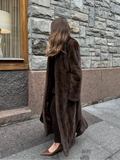 Taooba Women's Luxury Soft Thicken Warm Hairy Faux Fox Fur Coat Fashion Oversized Brown Long Sleeve Fluffy Jacket 2024 Lady Streetwear