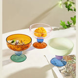 Taooba-Ice Cream  Goblet Glass Cups Mug Creative Contrasting Color Dessert Goblet Bowl Borosilicate Glass Cup Cereal Bowl