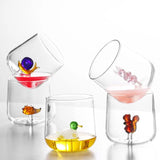 Creative Three-Dimensional Animal Glass Water Cup Cute Modeling Household Simple Glass Juice Drink Milk Cup