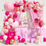 Macaron Pink Balloon Garland Arch Kit Rose Red Confetti Latex Air Balloons Baby Shower Girl Birthday Party Wedding Decorations