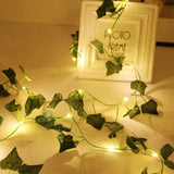 Flower Green Leaf String Lights Artificial Vine Fairy Lights Battery Powered Christmas Tree Garland Light for Weeding Home Decor