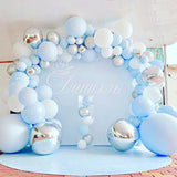 Blue Metallic Balloons Garland Kit Gold Confetti Balloon Arch Birthday Party Decoration Kids Wedding Birthday Baby Shower Boy