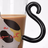 Taooba-1pc Creative Cat Glass Coffee Mug Cute Milk Tea Juice Water Glass Cup With Handle Home Kitchen Office Drinkware Tumbler Gift