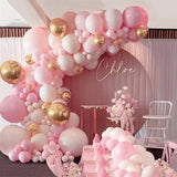 Macaron Pink Balloon Garland Arch Kit Kids Happy Birthday Metal Rose Gold Confetti Balloons Wedding Party Baby Shower Decoration