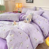 Taooba Summer Bedding Set 2024 Ins Twin Queen Duvet Cover Flat Sheet Pillowcase No Filler Girl Boys Hotel Home Bed Linens