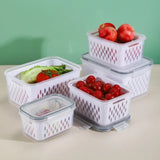 Taooba-Multifunctional Sealed Refrigerator Preservation Storage Box Fridge Organizer Fresh Vegetable Fruit Boxes Drain Basket Container