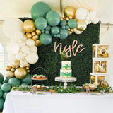 Retro Green Balloon Garland Arch Kit Wedding Birthday Balloons Decoration Party White Balloons For Baby Shower Decoration