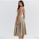 Taooba Parisians Low Cut Pleated A Line Dress