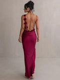 Taooba Petal Flow Backless Maxi Dress